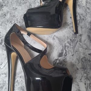 Elegant Black Patent Leather Stilettos